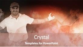  Presentation with color powder - Cool new slide deck with olympic circle - portrait of golf player holding backdrop and a coral colored foreground