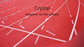  Presentation with athletes - Slide set enhanced with olympic circle - running track for athletes background and a coral colored foreground