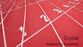  Presentation with olympic - Colorful slide deck enhanced with olympic circle - running track backdrop and a red colored foreground