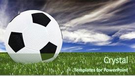  Presentation with base ball field - Amazing slides having olympic circle - soccer ball on a soccer backdrop and a tawny brown colored foreground