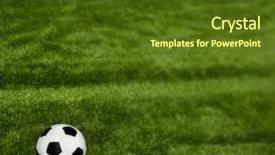  Presentation with olympic - PPT theme with olympic circle - soccer ball on green grass background and a  colored foreground