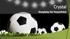  Presentation with olympic - Amazing PPT theme having olympic circle - soccer balls on a soccer backdrop and a  colored foreground