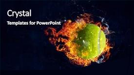  Presentation with olympic - Slide deck with olympic flame - tennis ball in fire background and a black colored foreground