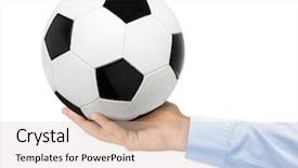  Presentation with olympic games - Colorful PPT layouts enhanced with olympic games symbol - hand and soccer ball isolated backdrop and a lemonade colored foreground