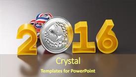  Presentation with 2019 chinese new year - Slide deck consisting of olympic medal - happy new year to 2016 background and a tawny brown colored foreground