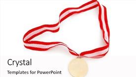  Presentation with medal - Colorful PPT layouts enhanced with olympic medals - golden medal isolated backdrop and a sky blue colored foreground