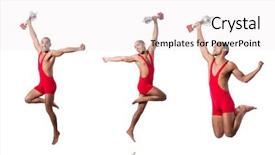  Presentation with wrestler - Beautiful slide set featuring olympic medals - young wrestler isolated backdrop and a sky blue colored foreground