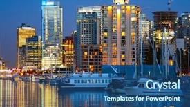  Presentation with canada voting - Audience pleasing presentation theme consisting of olympic park - vancouver british columbia canada backdrop and a ocean colored foreground