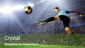  Presentation with olympic - Slide deck featuring olympic shooting - football player on field background and a tawny brown colored foreground