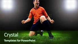  Presentation with olympic - Theme featuring olympic shooting - happiness football player after goal background and a tawny brown colored foreground