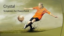  Presentation with football field - Cool new slides with olympic shooting - shoot of football player backdrop and a mint green colored foreground