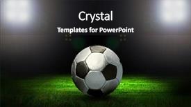  Presentation with soccer field - PPT theme consisting of olympic shooting - soccer ball on the field background and a dark gray colored foreground