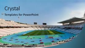  Presentation with olympic - PPT layouts featuring olympic stadium in barcelona spain background and a light blue colored foreground