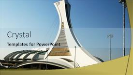  Presentation with olympic - Slides having olympic-stadium-in-montreal-canada background and a light blue colored foreground