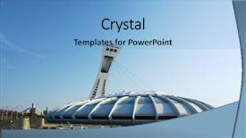  Presentation with olympic games - Cool new PPT theme with olympic stadium in montreal backdrop and a light blue colored foreground