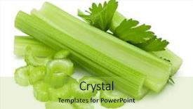  Presentation with process division of cell isolated - Presentation theme featuring om - celery stalk bunch isolated om background and a  colored foreground