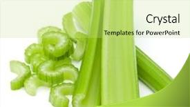  Presentation with process division of cell isolated - Beautiful PPT theme featuring om - celery stalk bunch isolated om backdrop and a  colored foreground