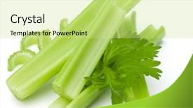  Presentation with process division of cell isolated - Presentation design consisting of om - celery stalk bunch isolated om background and a soft green colored foreground
