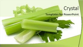  Presentation with celery - Audience pleasing presentation design consisting of om - celery stalk bunch isolated om backdrop and a  colored foreground