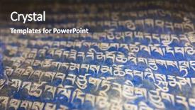  Presentation with ancient village - Audience pleasing theme consisting of om - mani stones in nepalese village backdrop and a tawny brown colored foreground