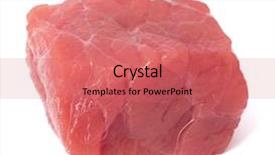  Presentation with raw meat beef veal shank - Audience pleasing slides consisting of om - raw chopped beef meat cube backdrop and a coral colored foreground