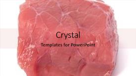  Presentation with raw meat - Presentation theme featuring om - raw chopped beef meat cube background and a coral colored foreground