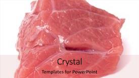  Presentation with raw meat - PPT theme enhanced with om - raw chopped beef meat cube background and a coral colored foreground