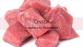  Presentation with raw meat - Presentation theme featuring om - raw chopped beef meat pieces background and a coral colored foreground