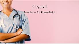  Presentation with army nurse - PPT layouts featuring om - smiling nurse with crossed arms background and a lemonade colored foreground