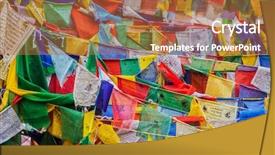  Presentation with ladakh - Presentation theme having om - tibetan buddhism prayer flags lungta background and a red colored foreground