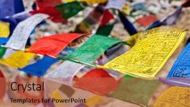 Presentation with prayer - PPT theme with om - tibetan buddhism prayer flags lungta background and a red colored foreground