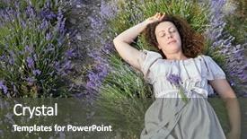  Presentation with light coloreds - PPT theme having om - woman in light dress sleeps background and a  colored foreground