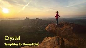  Presentation with hampi - PPT theme with om - woman meditating at sunset background and a wine colored foreground