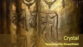  Presentation with himachal pradesh - PPT theme featuring tibetan buddhist prayer wheels background and a tawny brown colored foreground