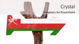  Presentation with oman - Audience pleasing slide deck consisting of oman flag wooden sign isolated on white background backdrop and a light gray colored foreground