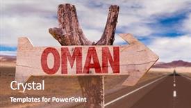  Presentation with oman - Slide deck enhanced with oman sign with desert road background background and a red colored foreground