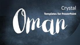  Presentation with oman - Colorful PPT theme enhanced with oman-written-on-a-blackboard backdrop and a tawny brown colored foreground