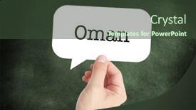  Presentation with oman - Slide set consisting of oman-written-on-a-speechbubble background and a tawny brown colored foreground