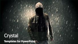  Presentation with faceless - Beautiful presentation featuring ombre - faceless misterious man in hoodie backdrop and a dark gray colored foreground