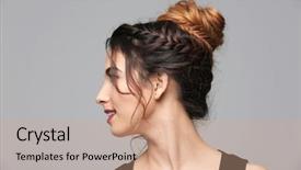  Presentation with modern - PPT layouts enhanced with ombre colors - beautiful young woman with modern background and a coral colored foreground