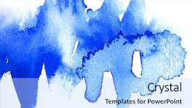  Presentation with abstract watercolor - Slide deck with ombre colors - blue watercolor abstract 4 background and a light blue colored foreground