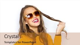  Presentation with casual young people - Beautiful slides featuring ombre colors - people style and fashion concept backdrop and a  colored foreground