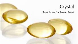  Presentation with fatty acid - Audience pleasing presentation consisting of fatty acid - omega 3 dragees backdrop and a white colored foreground