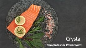  Presentation with salt food - Slide set consisting of omega 3 fatty acid background and a dark gray colored foreground