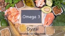  Presentation with fatty acid - Cool new PPT layouts with omega 3 fatty acid backdrop and a coral colored foreground