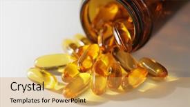  Presentation with capsules - PPT theme consisting of omega 3 fish oil capsules background and a yellow colored foreground