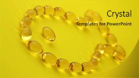  Presentation with capsules - Audience pleasing presentation theme consisting of omega 3 fish oil capsules backdrop and a gold colored foreground