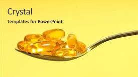  Presentation with capsules - Presentation design consisting of omega 3 fish oil capsules background and a white colored foreground
