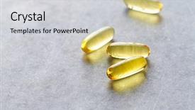 Presentation with supplements - PPT theme having omega-3 fish oil supplements background and a light gray colored foreground