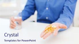  Presentation with drugs - Audience pleasing presentation design consisting of fish oil - health healthcare medicine medication backdrop and a sky blue colored foreground